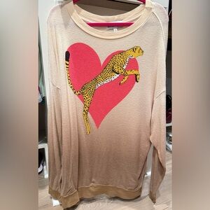 Wildfox Beige Leopard Heart jumper dress